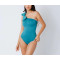 One shoulder elegant one piece swimwear with bow