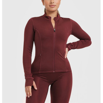 Long sleeve half zipper yoga jackets with invisible pockets timeless yoga top with thumb hole