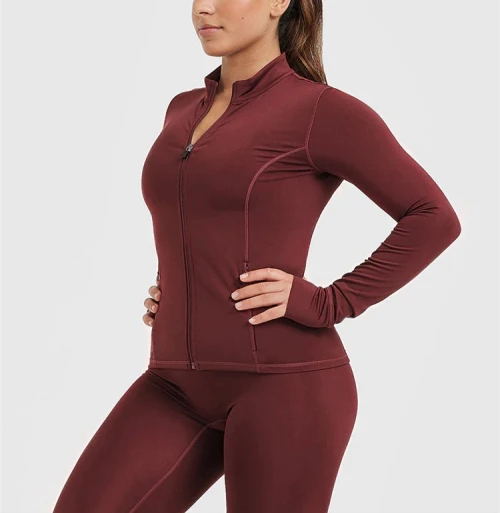 Long sleeve half zipper yoga jackets with invisible pockets timeless yoga top with thumb hole