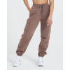 High quality women's cargo joggers with adjustable drawstring cozy athleisure style running sweatpants with mutiple pockets