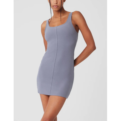 Lightweight breathable nude feeling athleisure tennis dress square neck u back tennis clothing