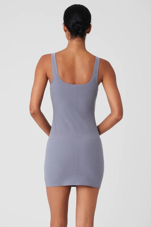 Lightweight breathable nude feeling athleisure tennis dress square neck u back tennis clothing