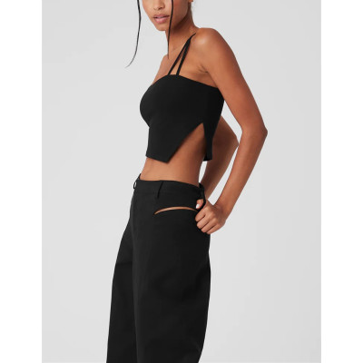 asymmetrical everyday sports bra for ladies moisture-wicking yoga bralette with removable padding