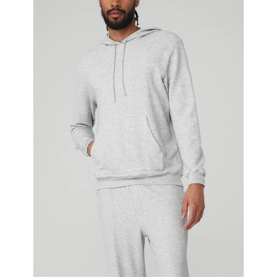 Custom cotton blend waffle hoodie for men with kangaroo pockets men's hooded sweatshirts