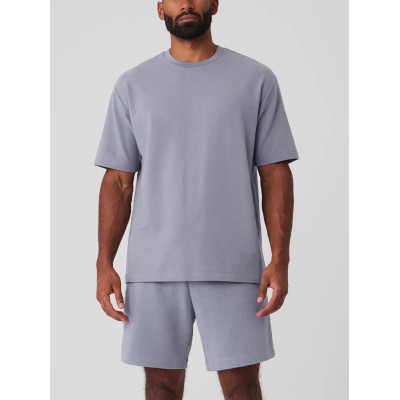 Crew neck heavyweight short sleeve t shirts for men high quality cotton blend street wear sports tee