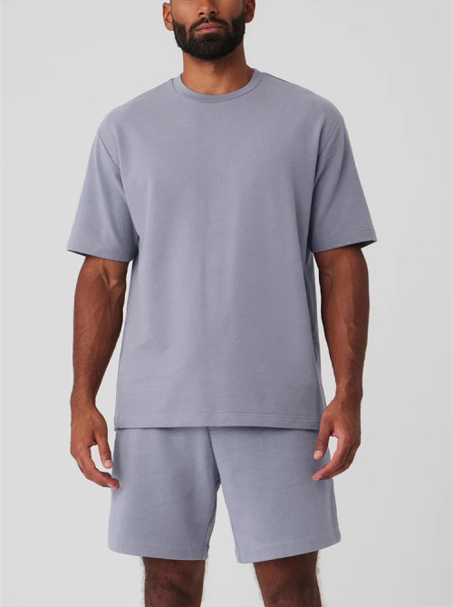 Crew neck heavyweight short sleeve t shirts for men high quality cotton blend street wear sports tee