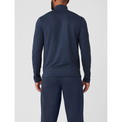 Custom men's long sleeve mock neck performance t shirts classic fit moisture-wicking sports tees