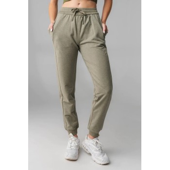 Custom cotton pocket joggers for women with adjustable drawstring slim fit running sweatpants