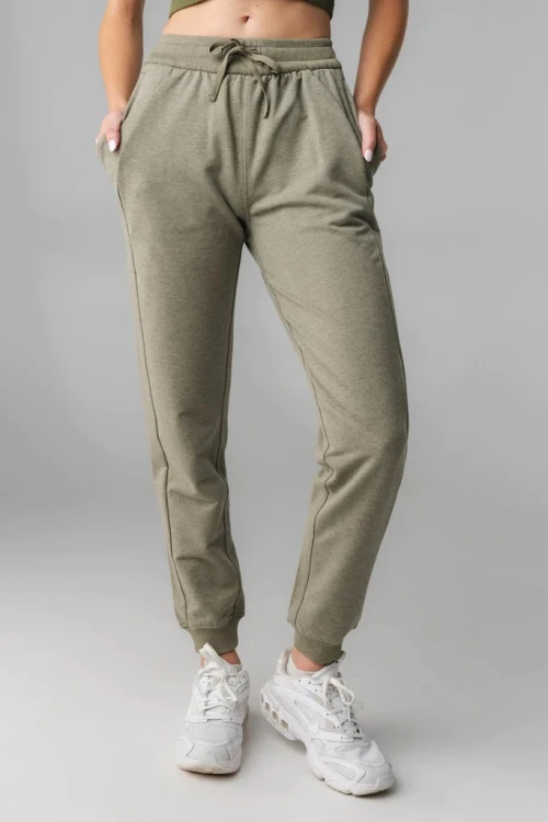 Custom cotton pocket joggers for women with adjustable drawstring slim fit running sweatpants