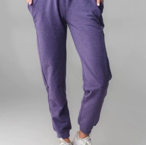 Custom cotton pocket joggers for women with adjustable drawstring slim fit running sweatpants