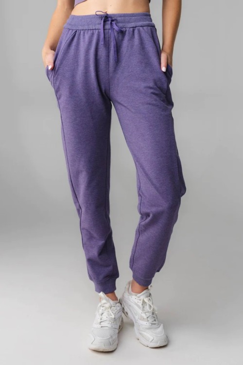 Custom cotton pocket joggers for women with adjustable drawstring slim fit running sweatpants