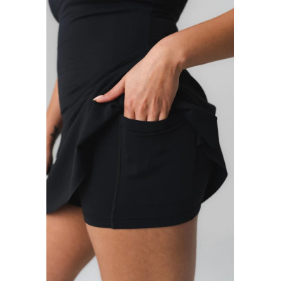Custom women's cloud soft sports dress with undershorts 2 in 1 skort one piece moisture-wicking tennis dress
