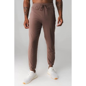 Elastic waist lightweight joggers for men with side pockets nylon/spandex breathable running sweatpants