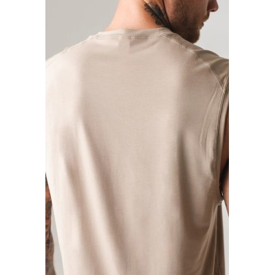 Custom moisture-wicking crew neck sleeveless running t shirts relaxed fit workout gym top