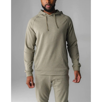Lightweight men's cotton performance hoodies with front pockets regular length hooded sweatshirts