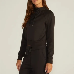 1/4 zipper cropped hoodies for women with adjustable hood