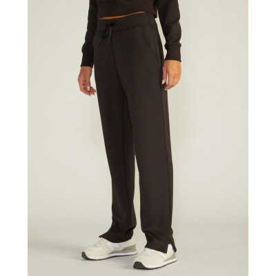 Custom cotton adjustable waist side slit pants women's ultra soft warm relaxed fit jogger pants