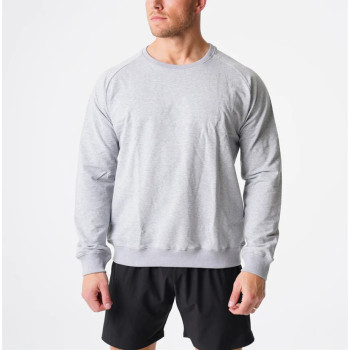 French Terry cotton fleece crew neck sweatshirts for men