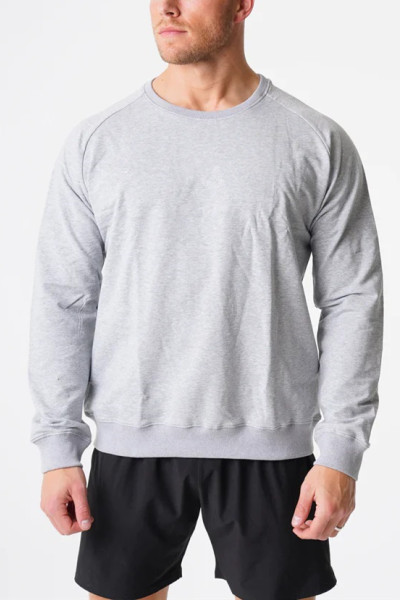 French Terry cotton fleece crew neck sweatshirts for men
