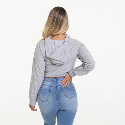 Custom lightweight cropped hoodies lifestyle warmup hooded sweatshirts