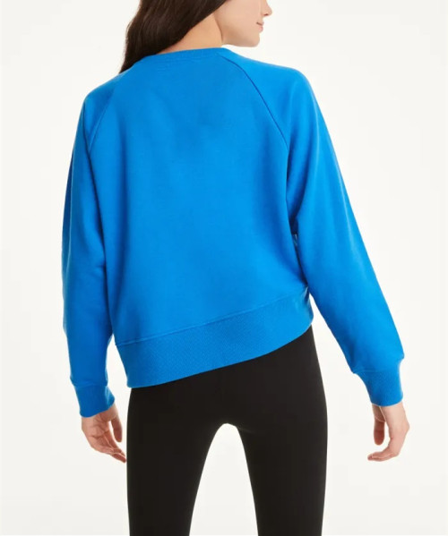 Cotton fleece crew neck sweatshirts asymmetrical cropped hoodies relaxed fit women's sweatshirt