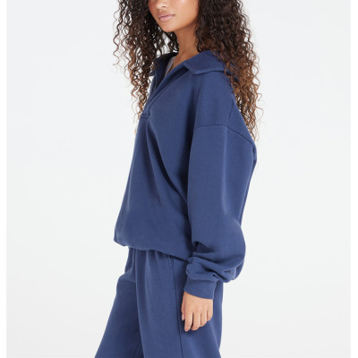 Oversized polo collar athleisure sweatshirts cozy sporty hoodies