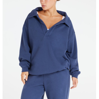 Oversized polo collar athleisure sweatshirts cozy sporty hoodies