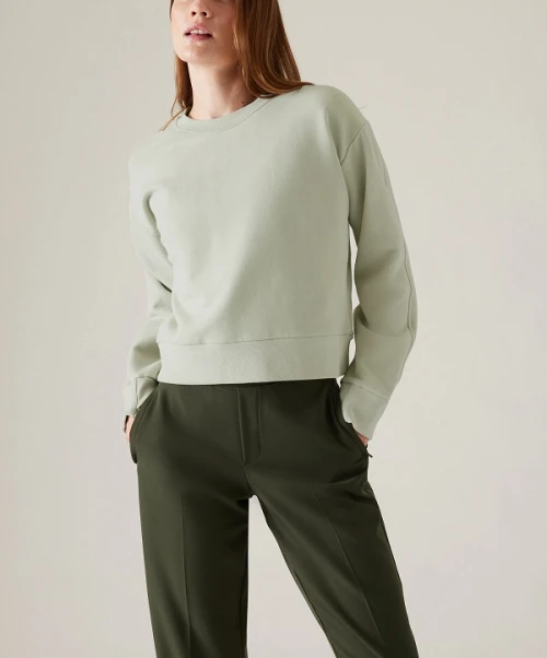 New arrival cotton fleece crewneck sweatshirts for women