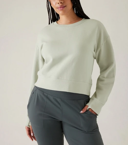 New arrival cotton fleece crewneck sweatshirts for women