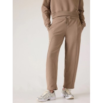 Elastic waist cozy straight leg sweatpants with pockets cotton fleece solid color crop joggers