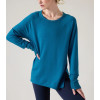 Latest cozy athleisure side split sweatshirts with thumb hole for ladies
