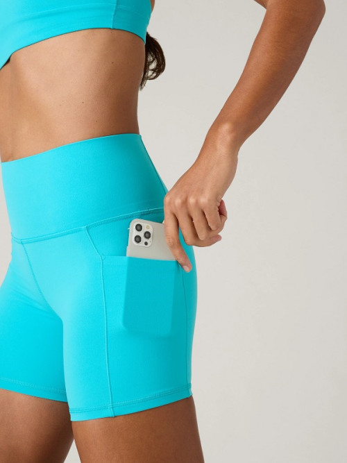 Tummy control pocket shorts ultra high rise yoga shorts with side pockets