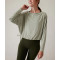 Lightweight long sleeve crew neck cropped t shirts