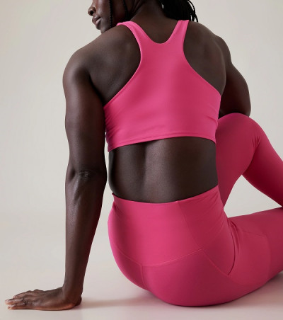 Double layer longline sports bra with removable padding moisture wicking cropped top