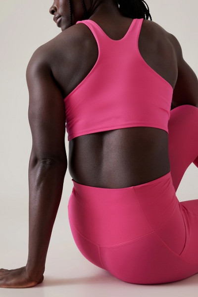 Double layer longline sports bra with removable padding moisture wicking cropped top