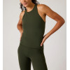 Built in bra tank top hollow back fitted athletic tees for women