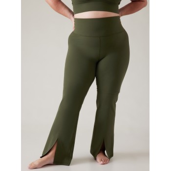 Tummy control plus size front slit yoga pants nylon spandex moisture-wicking bell-bottom yoga leggings