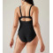 Custom ruched one piece swimsuits for ladies square neck high leg swimsuits