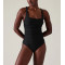 Custom ruched one piece swimsuits for ladies square neck high leg swimsuits