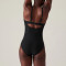 Custom ruched one piece swimsuits for ladies square neck high leg swimsuits