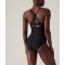 Custom ruched one piece swimsuits for ladies square neck high leg swimsuits