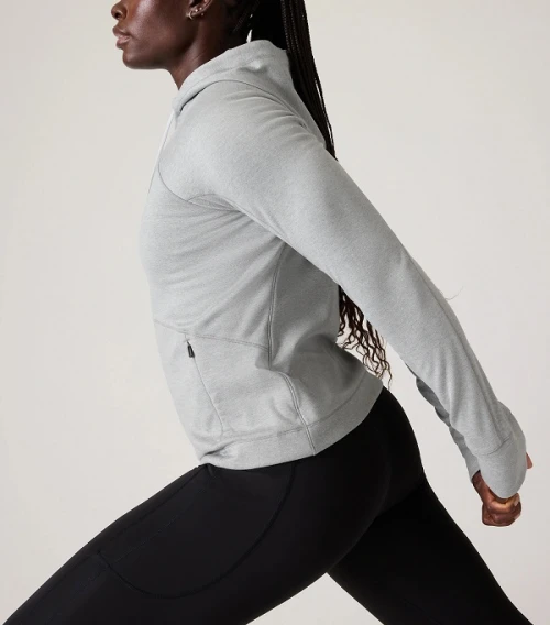 Full zipper hooded performance jackets form fitting zip up hoodies
