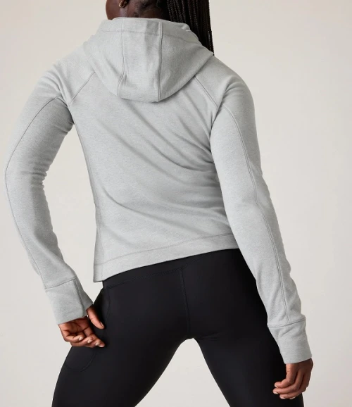 Full zipper hooded performance jackets form fitting zip up hoodies