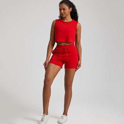 Women's cozy outfits lightweight sports crop top and shorts yoga sets
