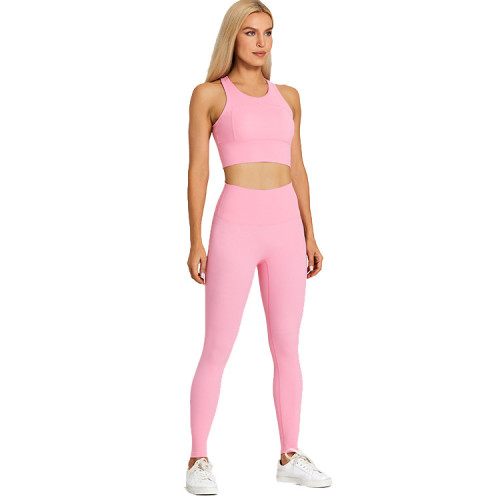 Brushed gym fitness outfits high impact compressive yoga sets