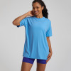 Crew neck oversized women's T shirts moisure-wicking lightweight sports t shirts