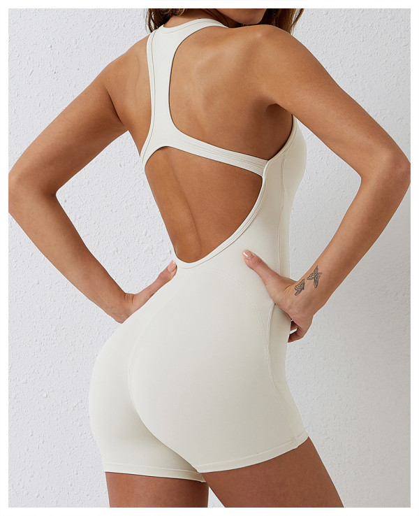 Best selling buttery soft nylon spandex one piece jumpsuits padded shorts sets