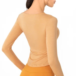 Plus size S-XXL long sleeve ruched gym shirts with thumbhole