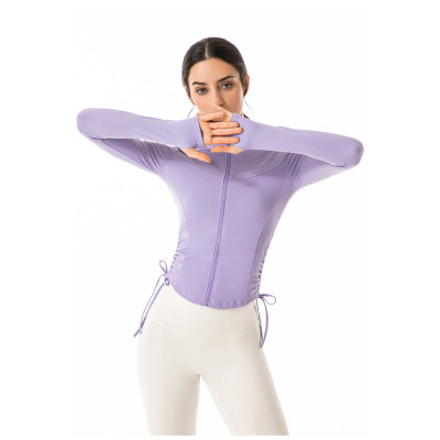 Women's S-XXL plus size full zipper jackets with side drawing