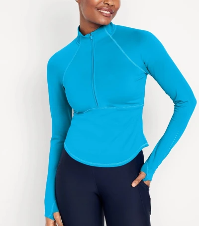 New arrival long sleeve moisture wicking zipper jackets half zipper curved athletic wear